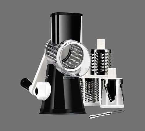 Rotary Cheese Grater with Handle - Vegetable Slicer Shredder